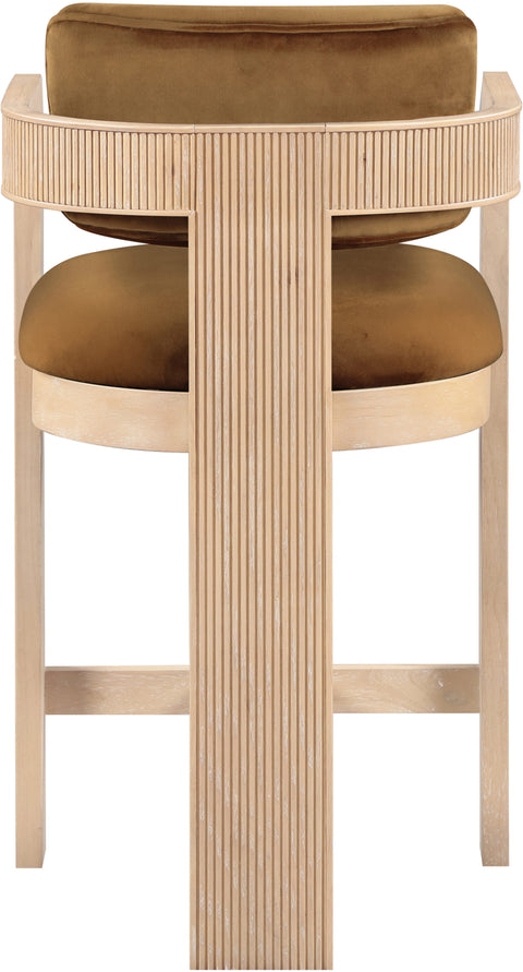 Selene Saddle Velvet Upholstered Counter Stool , 1 Piece (Style 1)