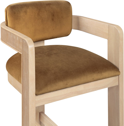 Selene Saddle Velvet Upholstered Counter Stool , 1 Piece (Style 1)