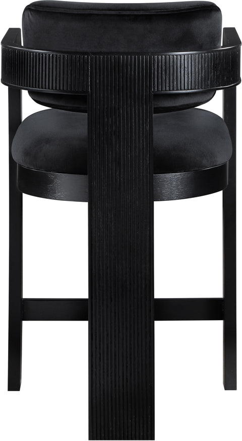Selene Black Velvet Upholstered Counter Stool , 1 Piece (Style 2)