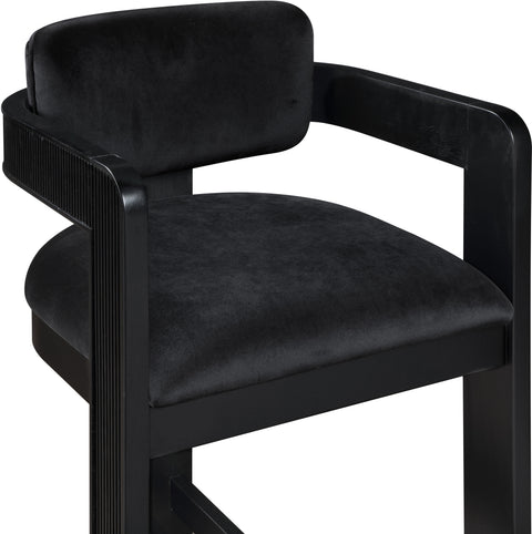 Selene Black Velvet Upholstered Counter Stool , 1 Piece (Style 2)