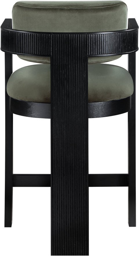 Selene Green Velvet Upholstered Counter Stool , 1 Piece (Style 1)