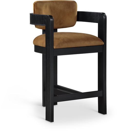 Amara Velvet Upholstered Counter Stool, 1 Piece (Configuration 2)