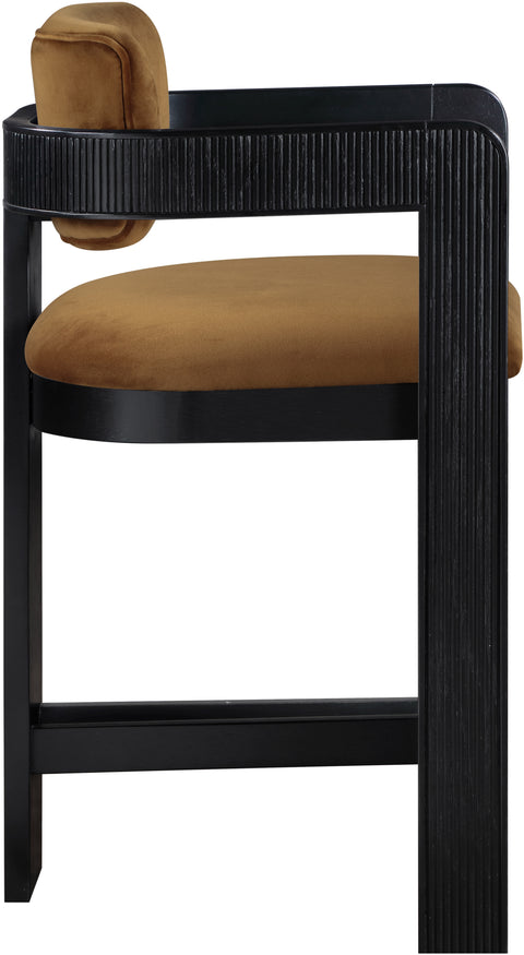 Amara Velvet Upholstered Counter Stool, 1 Piece (Configuration 2)