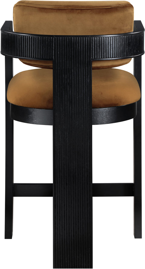 Amara Velvet Upholstered Counter Stool, 1 Piece (Configuration 2)