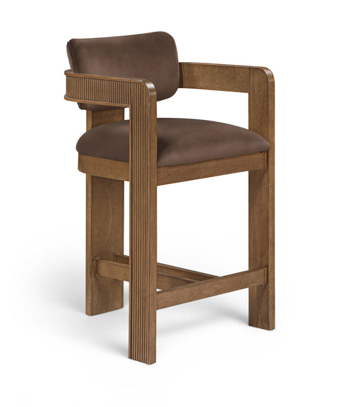 Amara Velvet Upholstered Counter Stool, 1 Piece (Style 2)