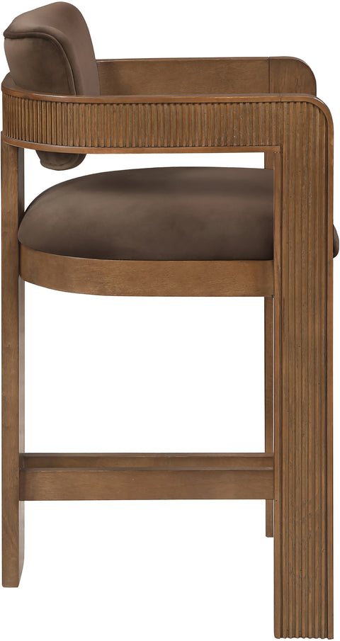 Amara Velvet Upholstered Counter Stool, 1 Piece (Style 2)