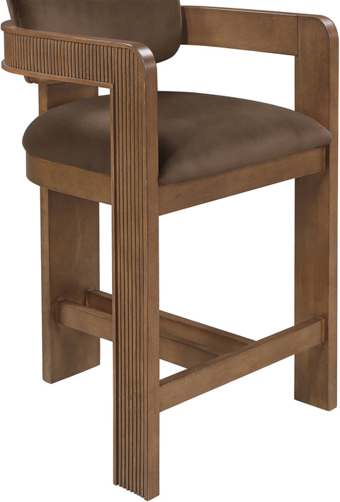 Amara Velvet Upholstered Counter Stool, 1 Piece (Style 2)