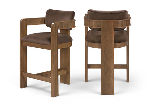 Amara Velvet Upholstered Counter Stool, 1 Piece (Style 2)