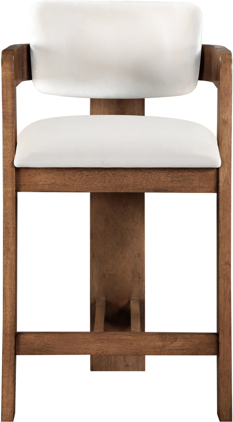 Selene Cream Velvet Upholstered Counter Stool , 1 Piece (Style 3)