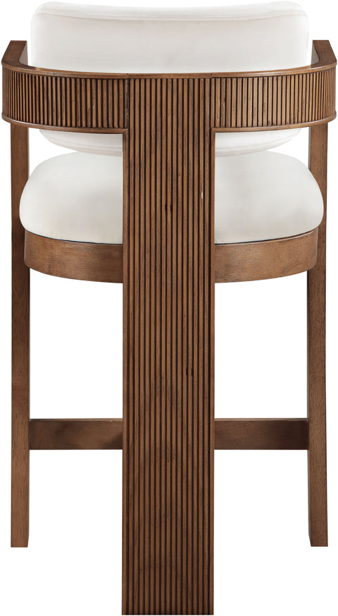 Selene Cream Velvet Upholstered Counter Stool , 1 Piece (Style 3)