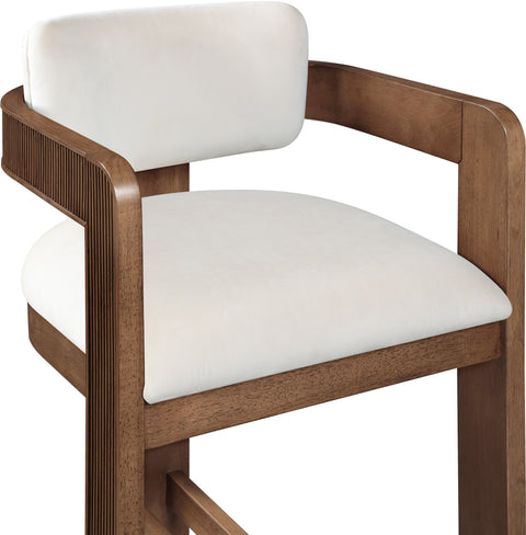 Selene Cream Velvet Upholstered Counter Stool , 1 Piece (Style 3)