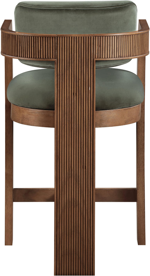 Selene Green Velvet Upholstered Counter Stool , 1 Piece (Style 2)