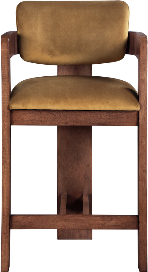 Selene Saddle Velvet Upholstered Counter Stool , 1 Piece (Style 3)