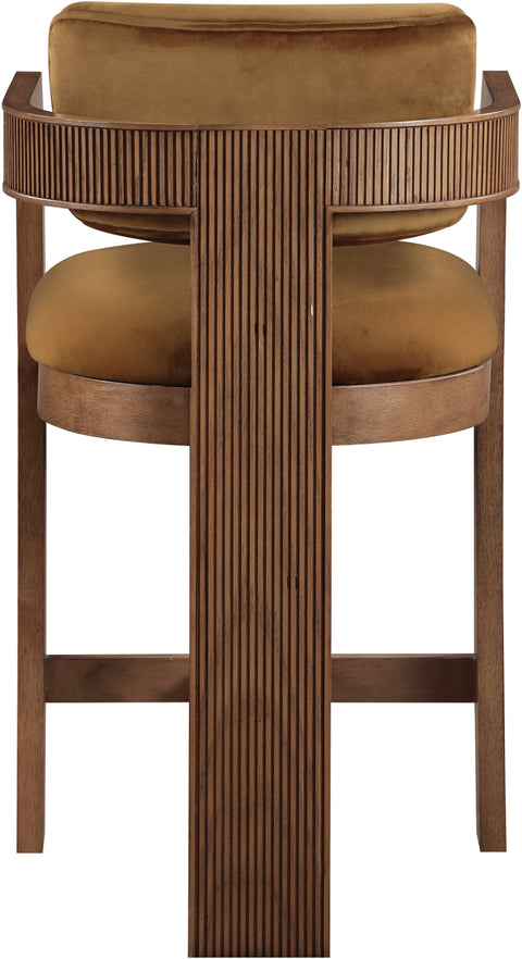 Selene Saddle Velvet Upholstered Counter Stool , 1 Piece (Style 3)