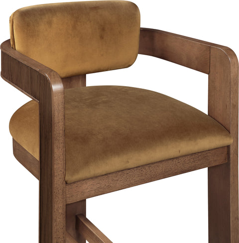 Selene Saddle Velvet Upholstered Counter Stool , 1 Piece (Style 3)