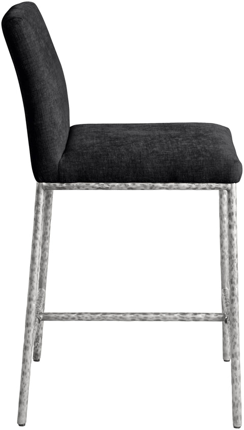 Florence Black Chenille Fabric Upholstered Counter Stool , 2-Piece (Style 3)