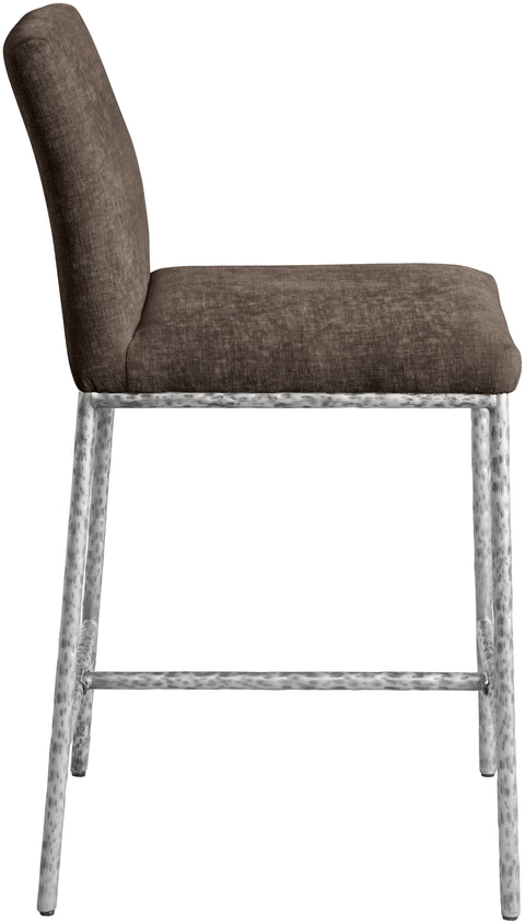 Florence Brown Chenille Fabric Upholstered Counter Stool , 2-Piece (Style 2)