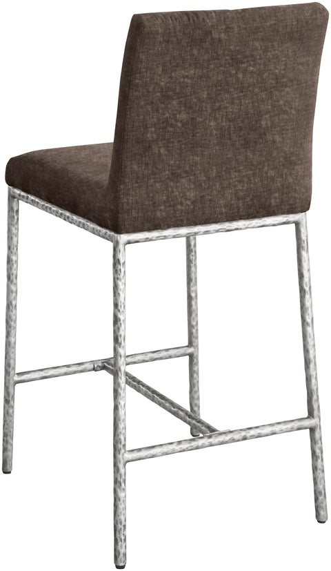 Florence Brown Chenille Fabric Upholstered Counter Stool , 2-Piece (Style 2)