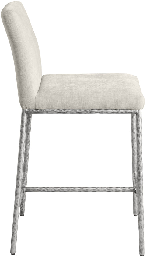 Florence Cream Chenille Fabric Upholstered Counter Stool , 2-Piece (Style 3)