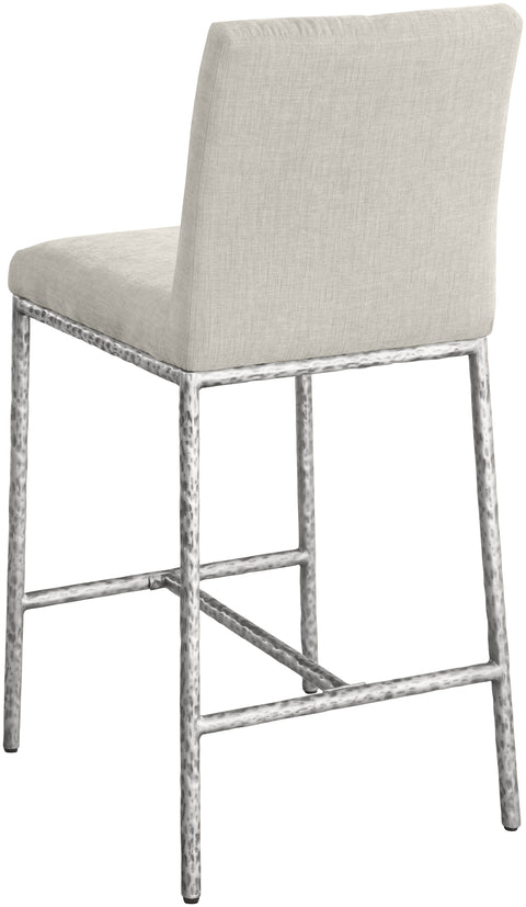 Florence Cream Chenille Fabric Upholstered Counter Stool , 2-Piece (Style 3)