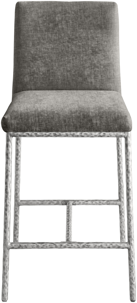 Florence Grey Chenille Fabric Upholstered Counter Stool , 2-Piece (Style 2)