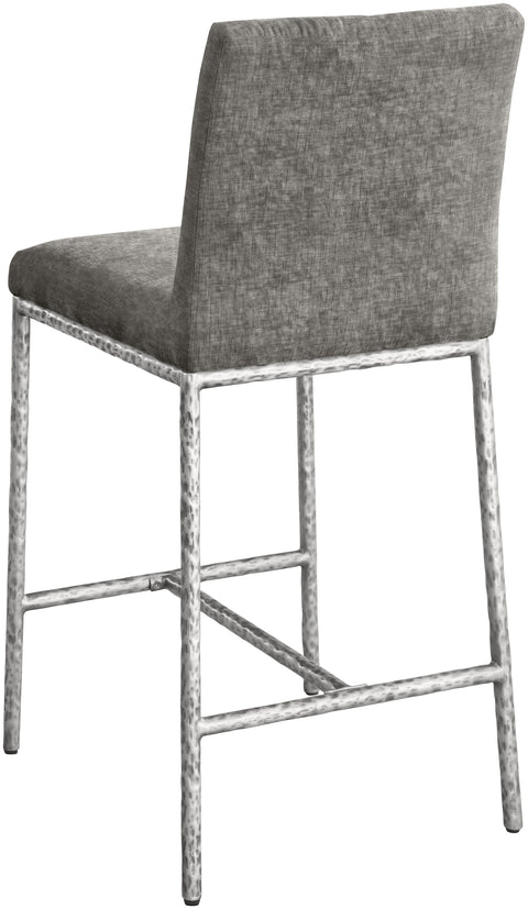 Florence Grey Chenille Fabric Upholstered Counter Stool , 2-Piece (Style 2)