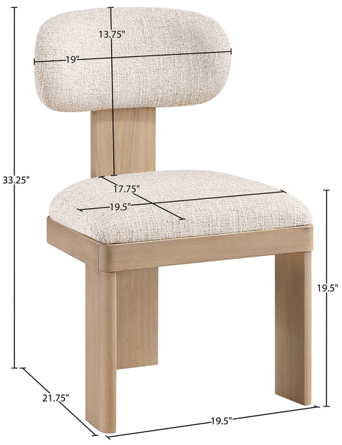 Rhea Linen Textured Fabric Upholstered Dining Chair, 2-Piece