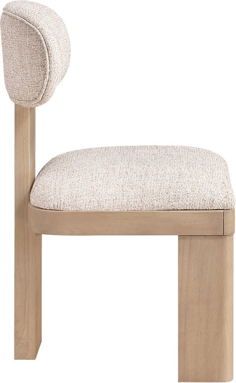 Rhea Linen Textured Fabric Upholstered Dining Chair, 2-Piece