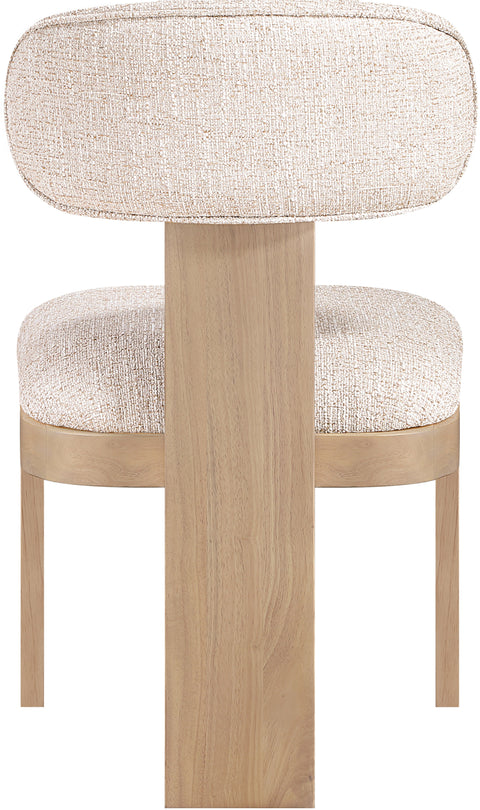 Rhea Linen Textured Fabric Upholstered Dining Chair, 2-Piece