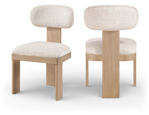 Rhea Linen Textured Fabric Upholstered Dining Chair, 2-Piece