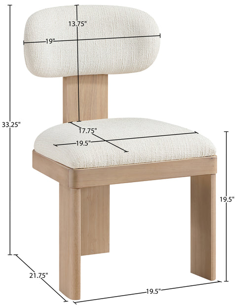 Rhea Linen Textured Fabric Upholstered Dining Chair, 2-Piece