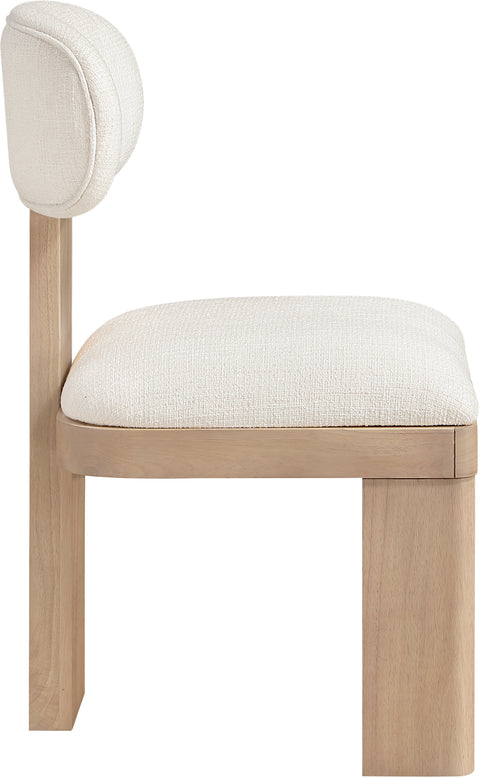 Rhea Linen Textured Fabric Upholstered Dining Chair, 2-Piece