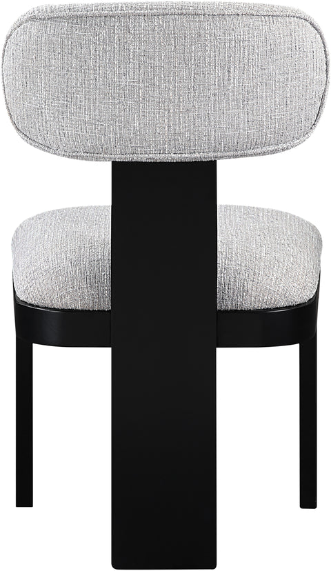 Tessa Grey Linen Textured Fabric Upholstered Dining Chair, 2-Piece