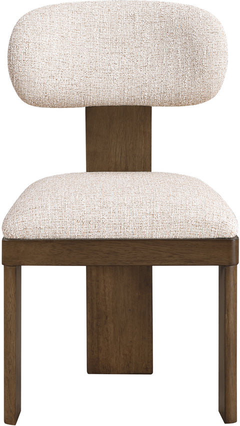 Tessa Beige Linen Textured Fabric Upholstered Dining Chair , 2-Piece (Style 2)