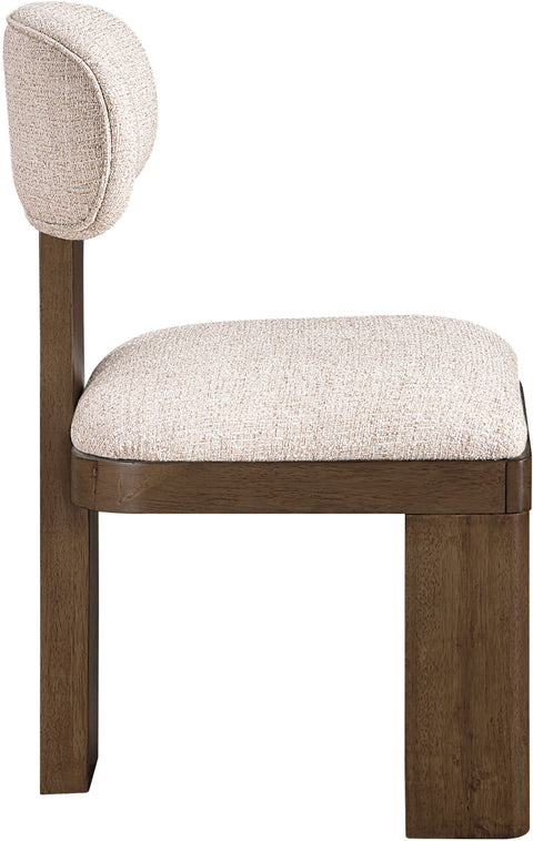 Tessa Beige Linen Textured Fabric Upholstered Dining Chair , 2-Piece (Style 2)
