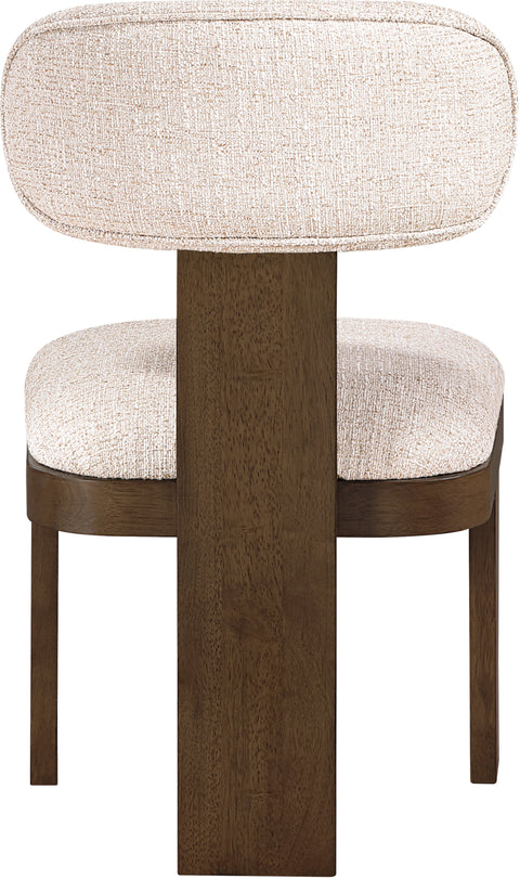 Tessa Beige Linen Textured Fabric Upholstered Dining Chair , 2-Piece (Style 2)