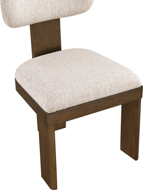 Tessa Beige Linen Textured Fabric Upholstered Dining Chair , 2-Piece (Style 2)