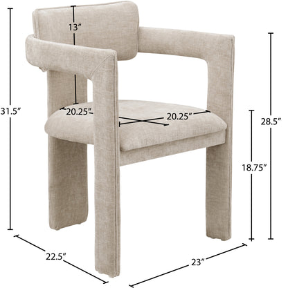 Genesis Beige Chenille Fabric Dining Chair