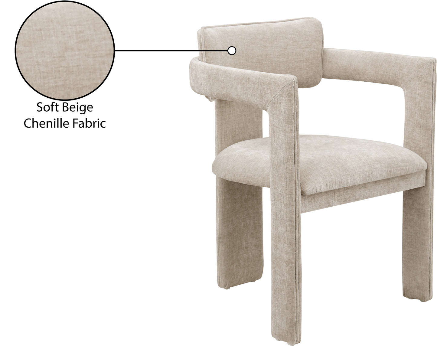 genesis beige chenille fabric dining chair