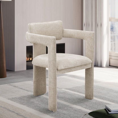 Genesis Beige Chenille Fabric Dining Chair