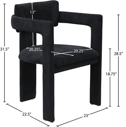 Genesis Black Chenille Fabric Dining Chair