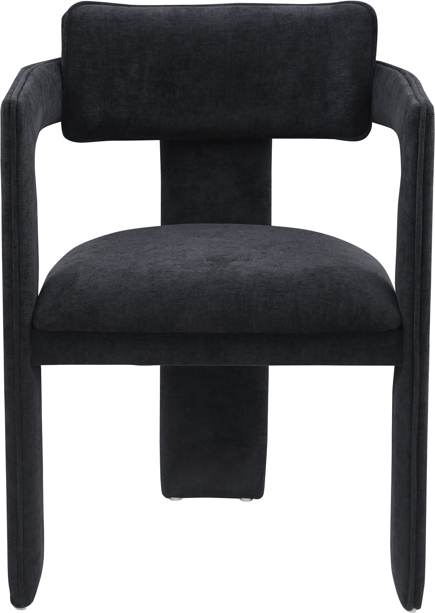 genesis black chenille fabric dining chair