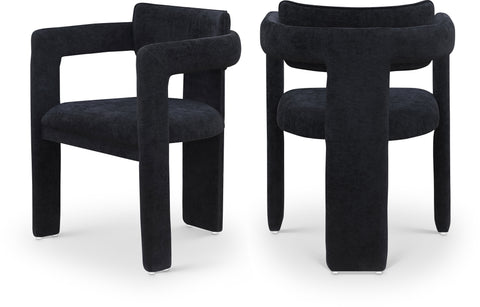 Isolde Chenille Fabric Upholstered Dining Chair, 2-Piece