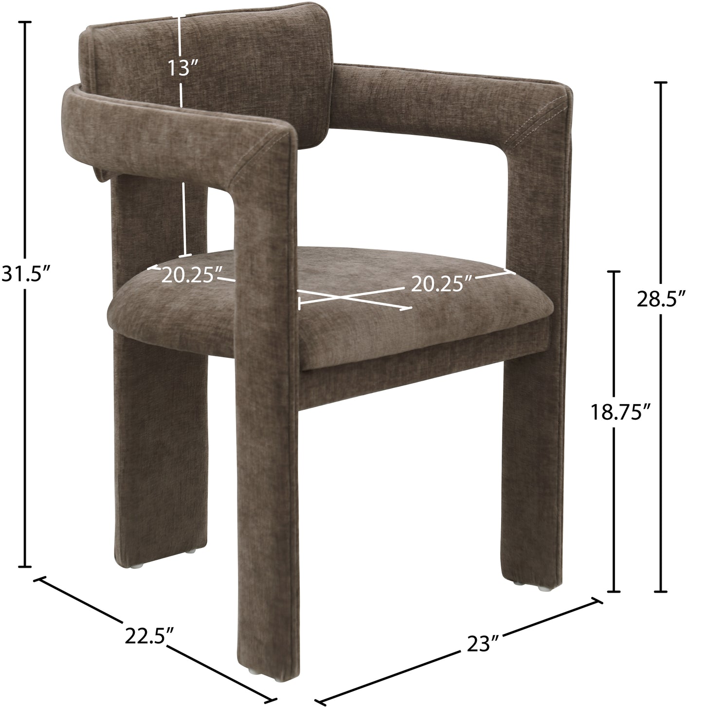 genesis brown chenille fabric dining chair