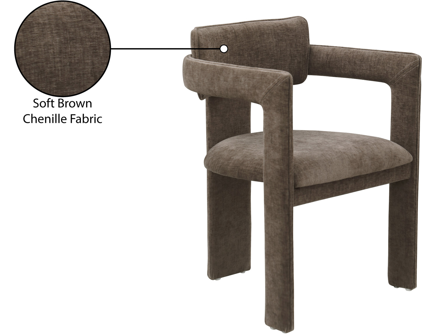 genesis brown chenille fabric dining chair