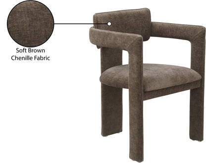 Genesis Brown Chenille Fabric Dining Chair