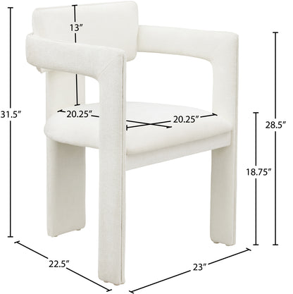 Genesis Cream Chenille Fabric Dining Chair