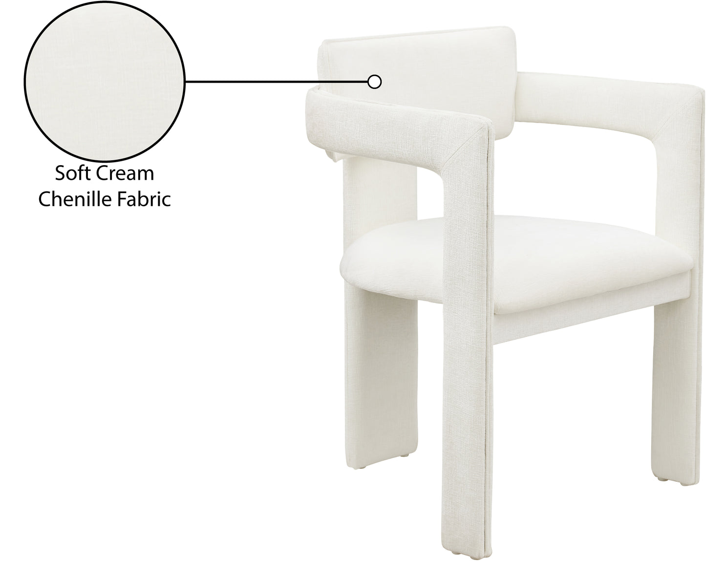 genesis cream chenille fabric dining chair