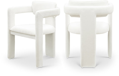 Urban Cream Chenille Fabric Upholstered Dining Chair, 2-Piece