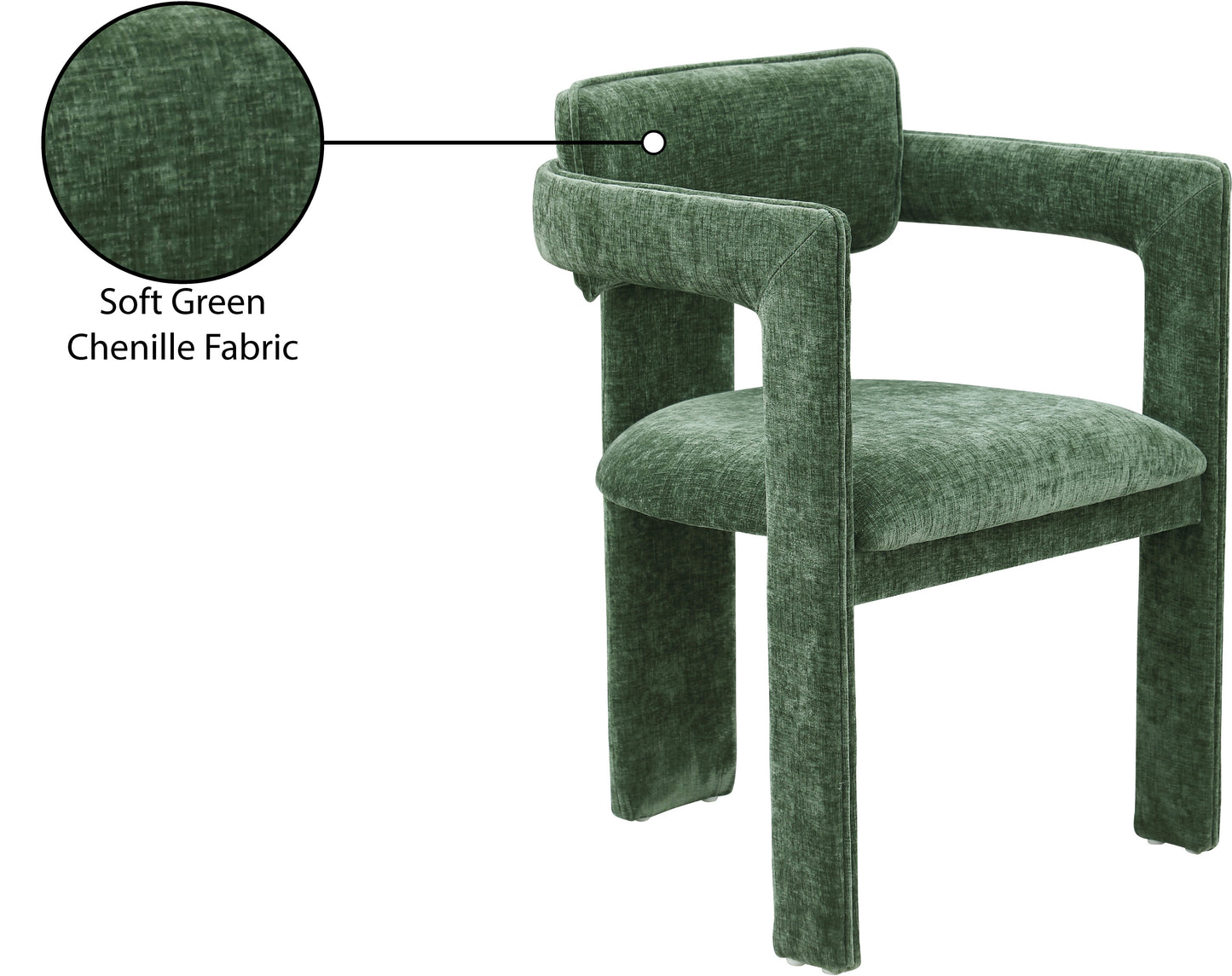 genesis green chenille fabric dining chair